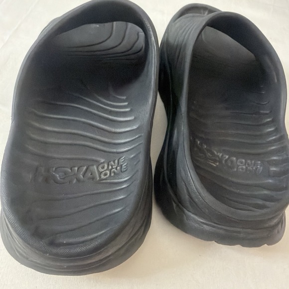 Hoka One One Ora Recovery Slide Sandals Mens 9 Womens 11 Black Cushioned Slide - Picture 13 of 16
